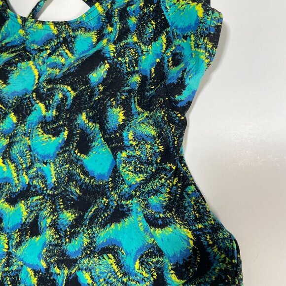 Proenza Schouler‎ Swimsuit Womens XS One Piece Open Back Teal Abstract - Picture 5 of 11